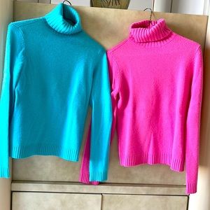 2 Lauren Ralph Lauren turtleneck 100% cashmere sweaters sizes: small
